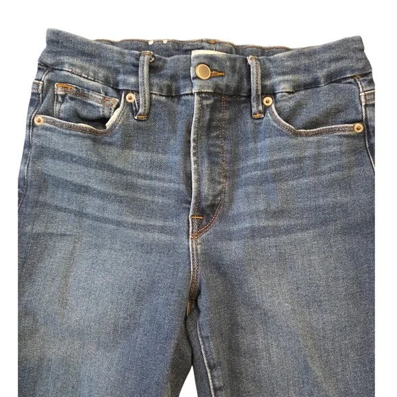 Good American Always Fits Classic Straight Leg Jeans Women Blue Wash Size 6 28 - Picture 3 of 8